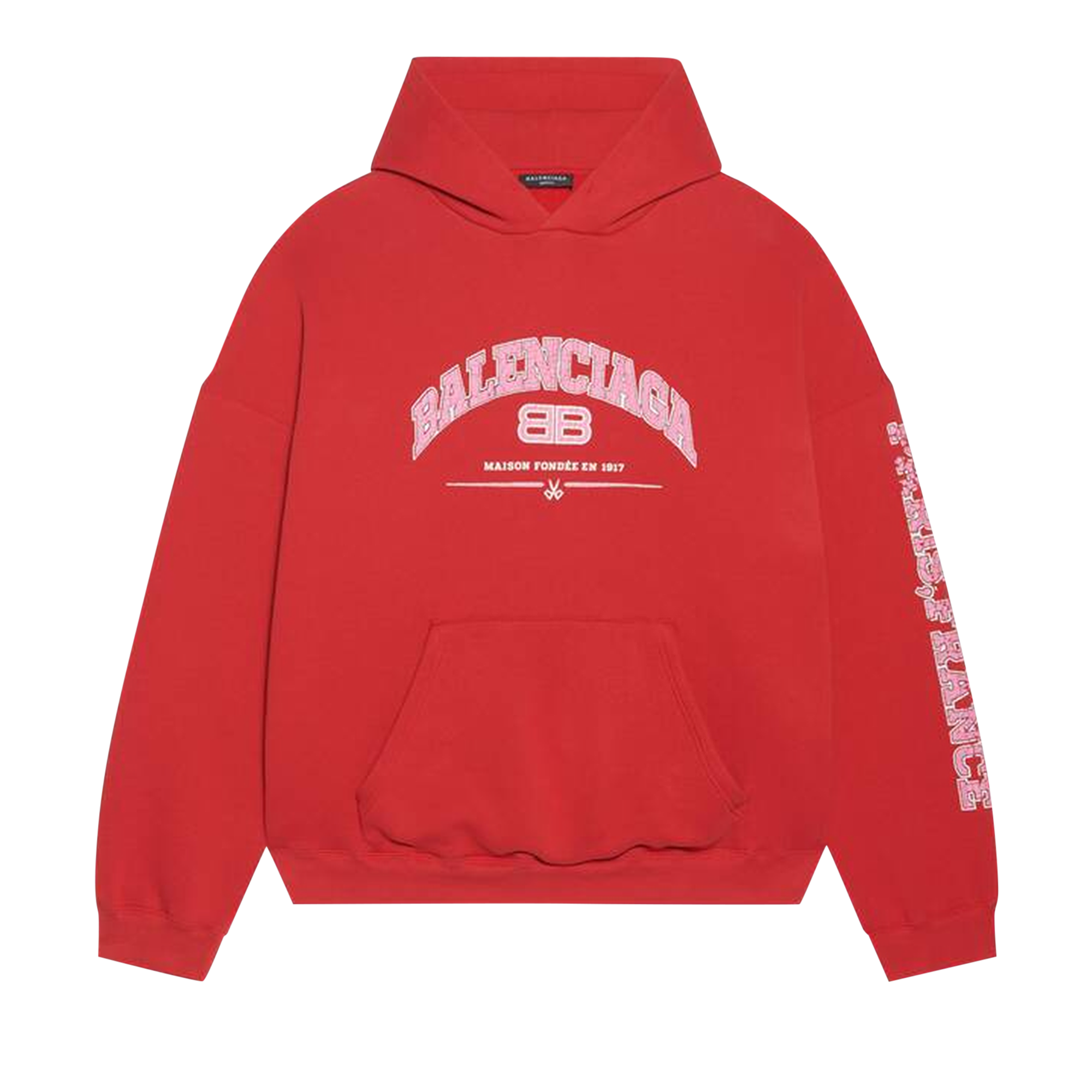 Pre-owned Balenciaga Wide Fit Hoodie 'red/orange/whte'