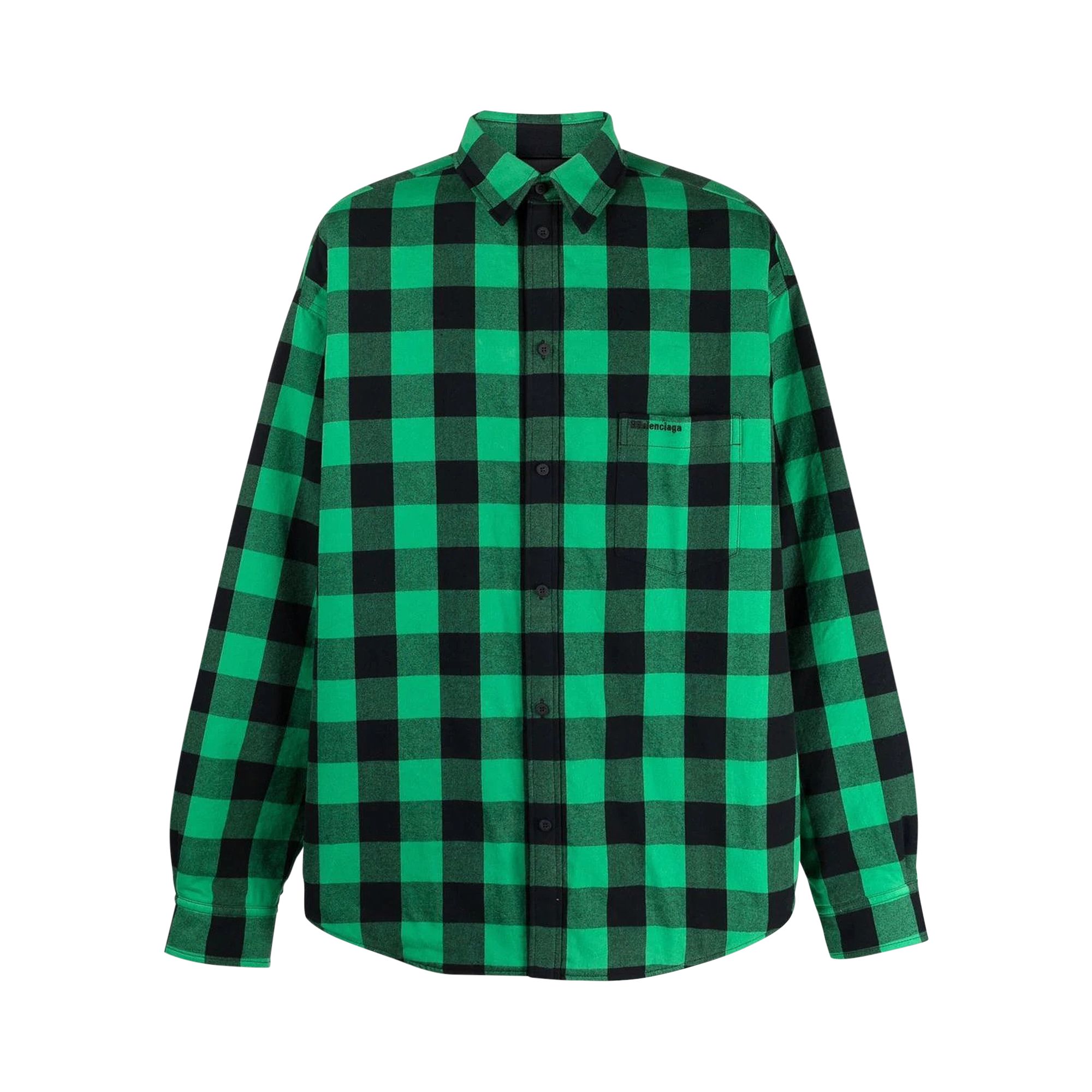 Pre-owned Balenciaga Padded Shirt 'green/black' | Men's Size 44