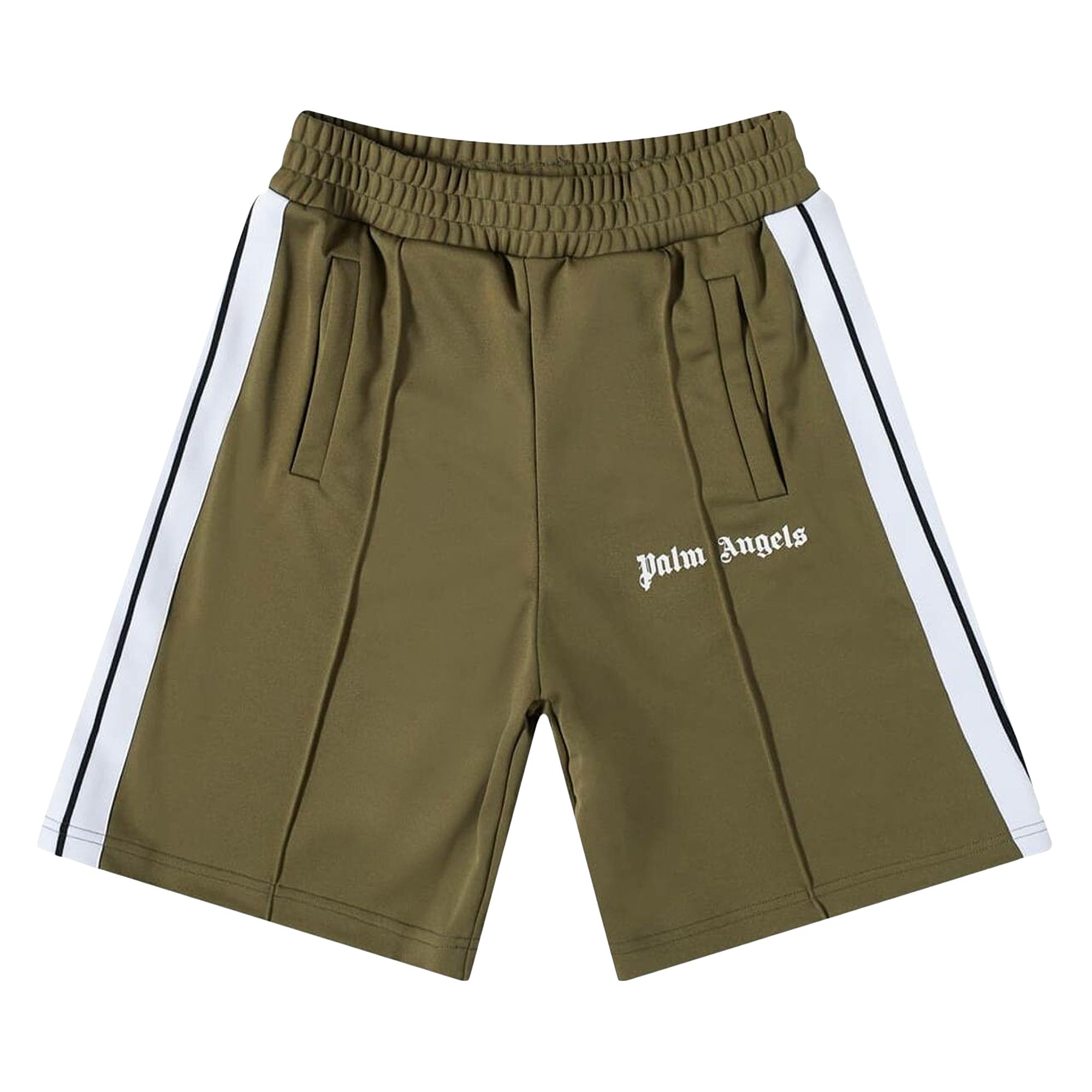 Palm Angels Classic Track Shorts 'Military/White' | Green | Men's Size M