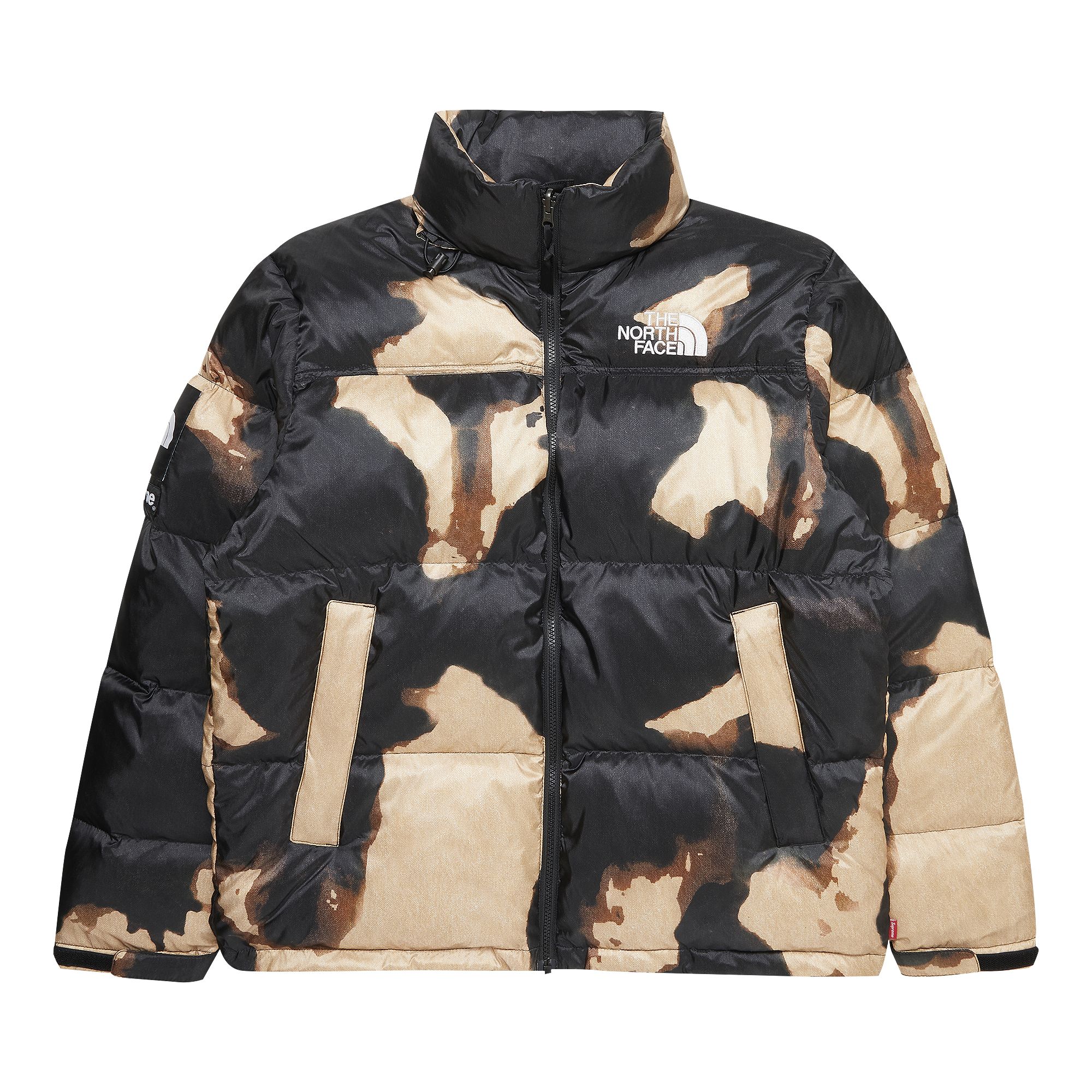 Supreme x The North Face Bleached Denim Print Nuptse Jacket 'Black' | Men's Size XL