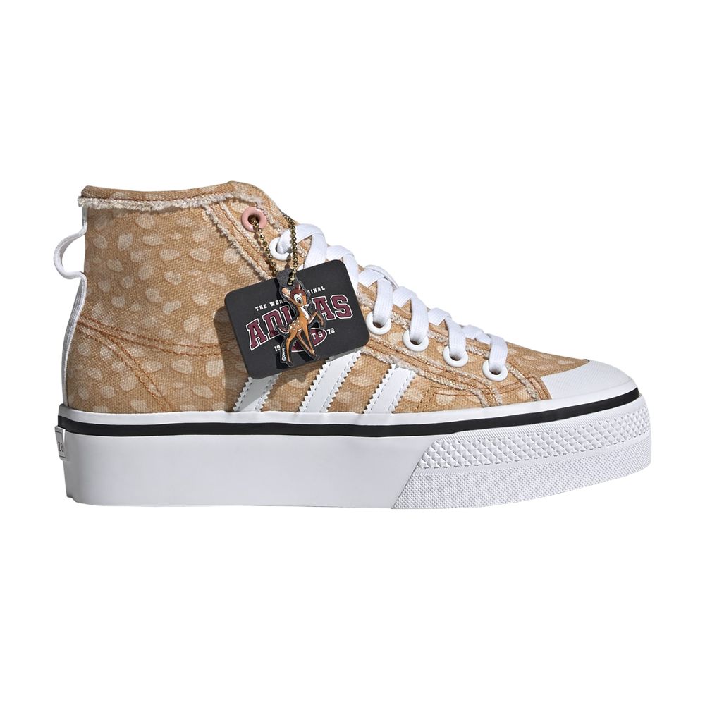 Pre-owned Adidas Originals Disney X Wmns Nizza Platform Mid 'bambi' In Brown