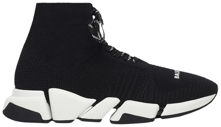 Balenciaga speed black and white best sale