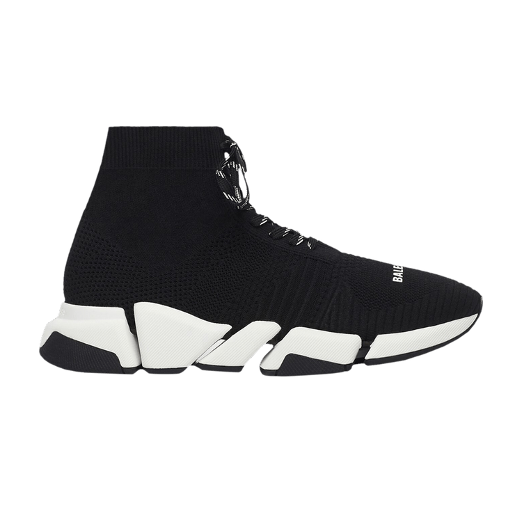Size 10.0 Balenciaga Speed 2.0 Lace-Up Sneaker 'Black White'