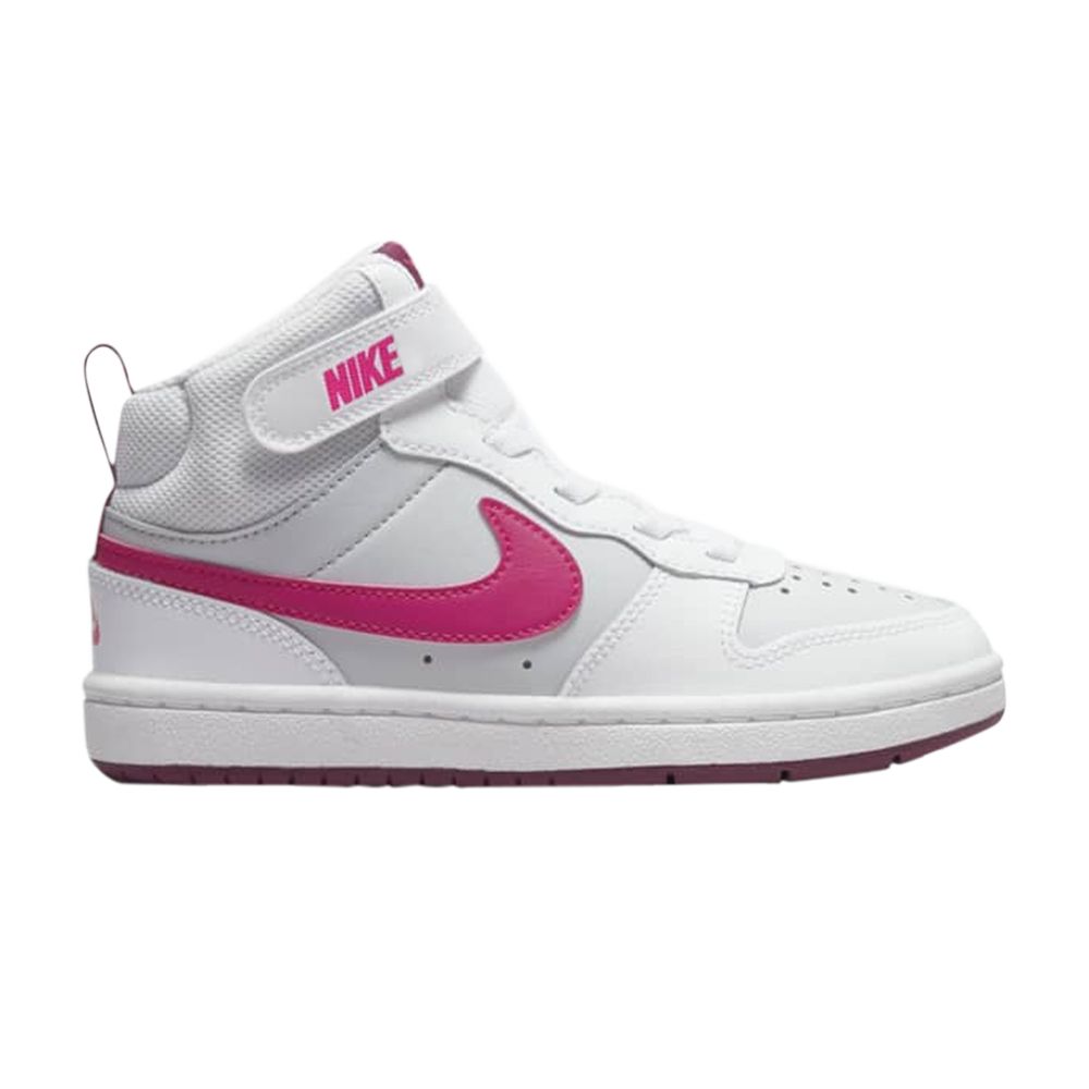 Pre-owned Nike Court Borough Mid 2 Ps 'pure Platinum Pink Prime' | White | Kid's Size 3