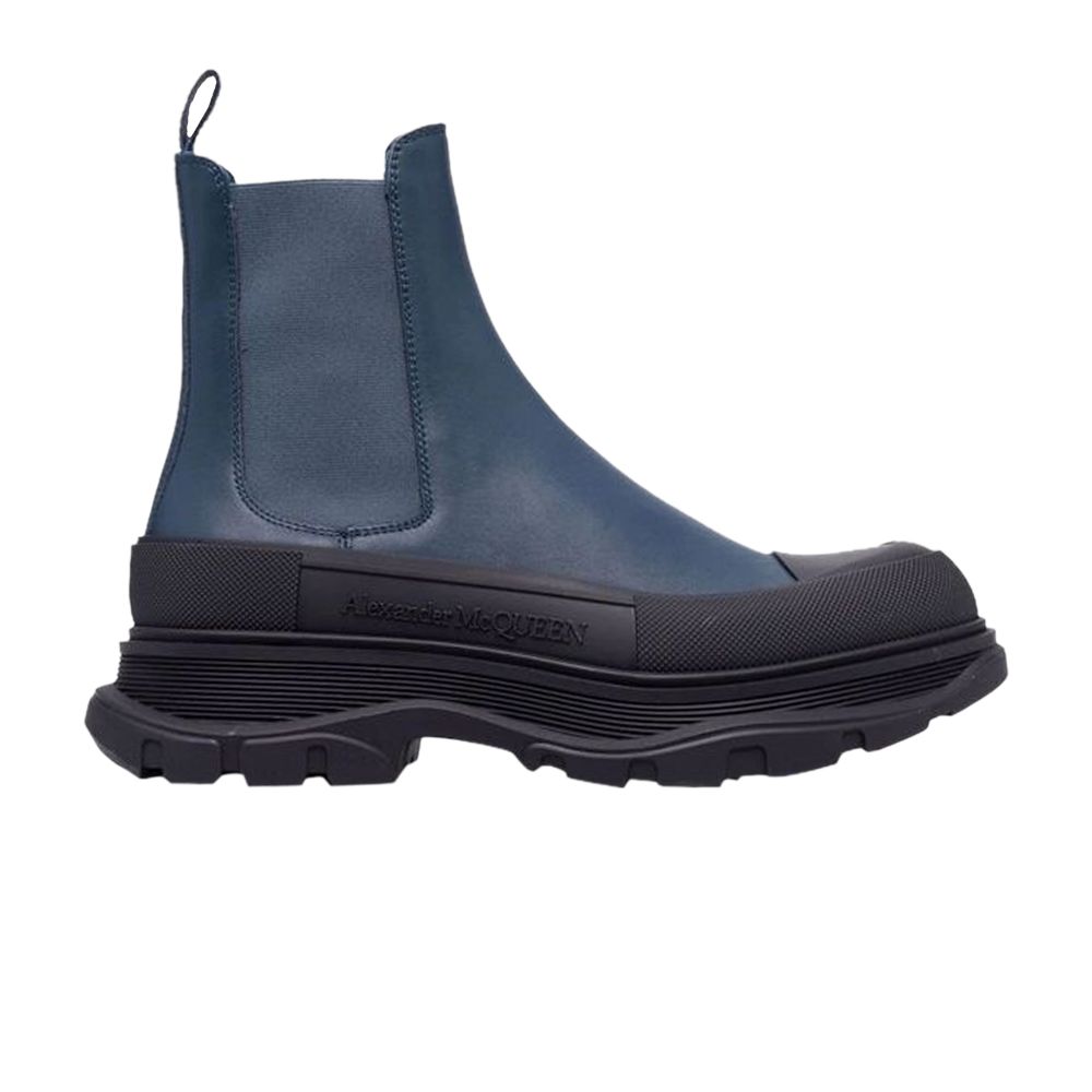 Pre-owned Alexander Mcqueen Tread Slick Boots 'denim' | Blue | Men's Size 43