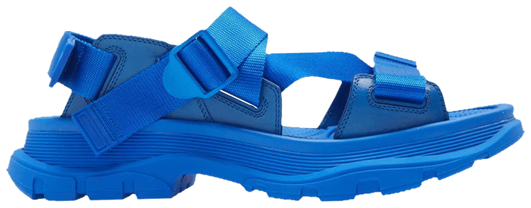 Alexander Mcqueen Strappy Leather Sport Sandal Ultramarine