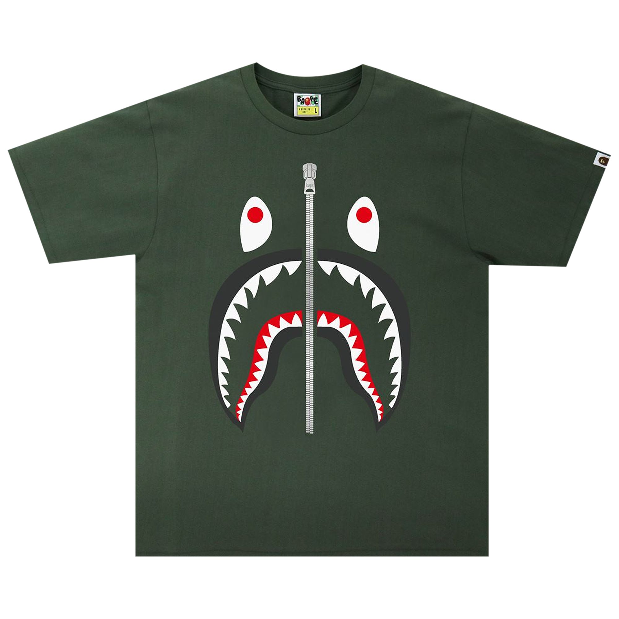 BAPE Shark Tee 'Olive Drab' | Green | Men's Size 2XL