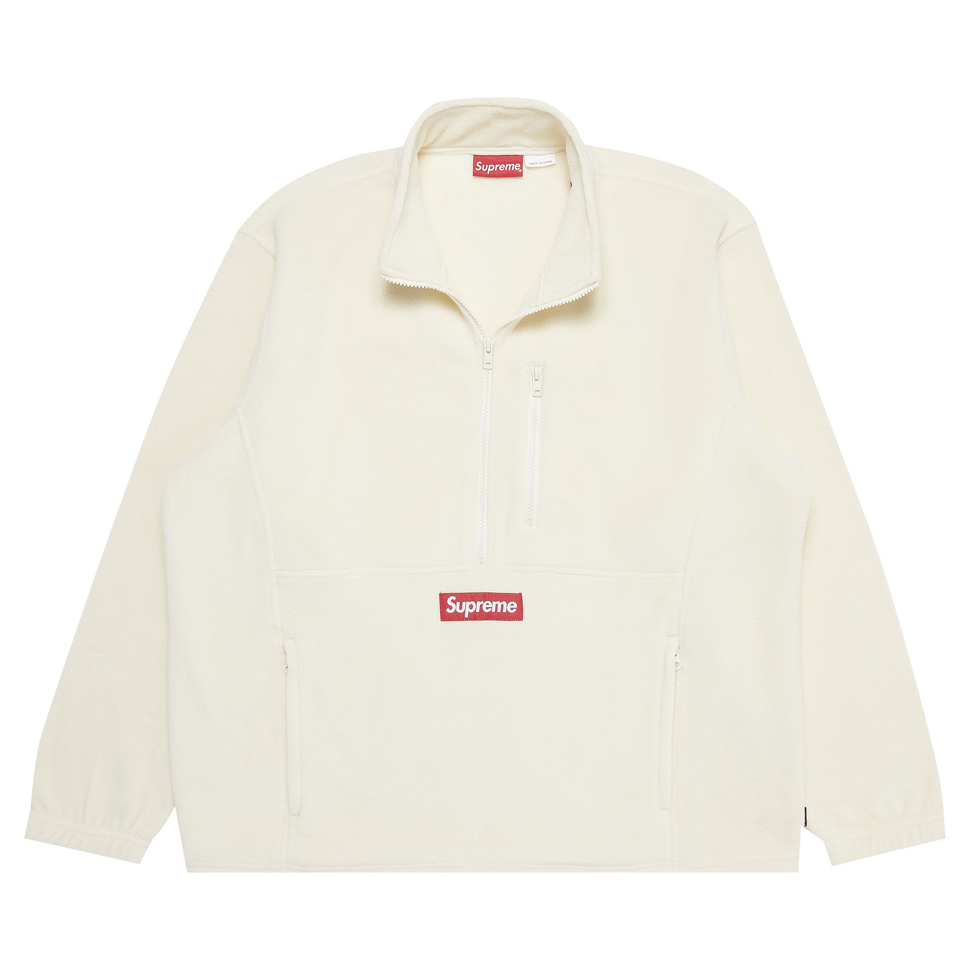 Supreme Polartec Half Zip Pullover 'Natural' | Cream | Men's Size L