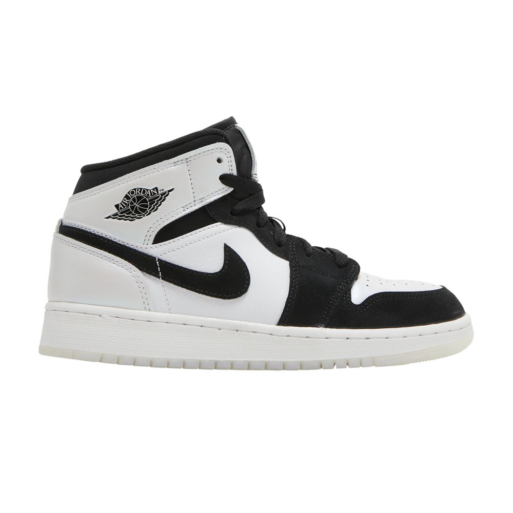 Pre-owned Air Jordan 1 Mid Se Gs 'diamond' | White | Kid's Size 5