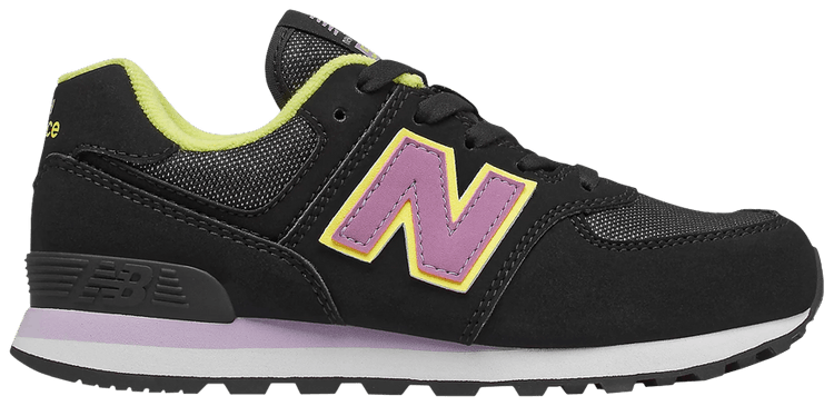 New Balance 574 Big Kid Fashion Metallic   Black Dark Violet Glow