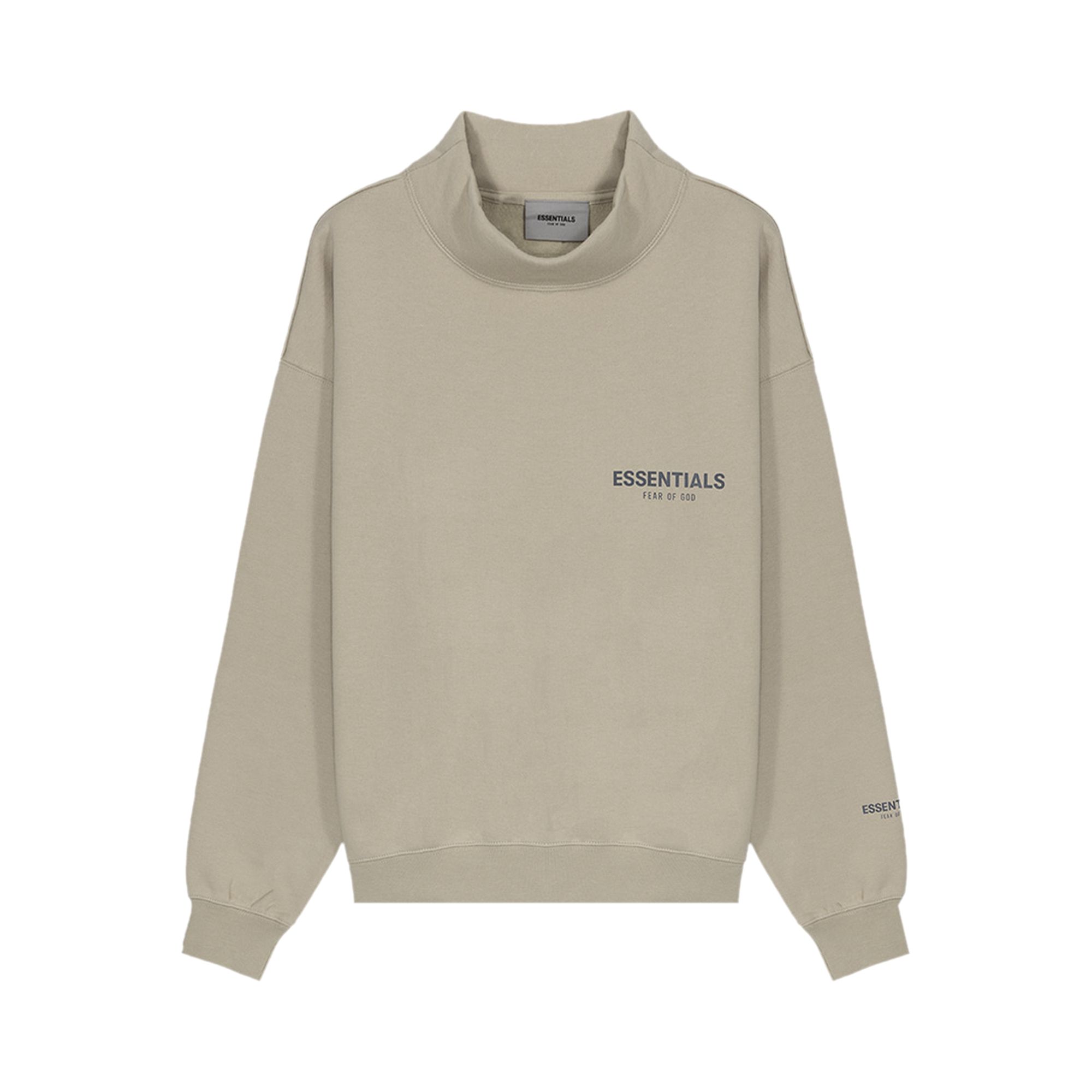 Fear of God Essentials x SSENSE Mock Neck Sweatshirt 'Linen' | Cream | Men's Size XL