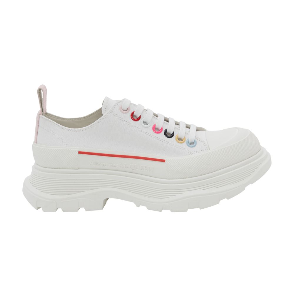 Pre-owned Alexander Mcqueen Wmns Tread Slick Lace Up 'white' | Women's Size 37
