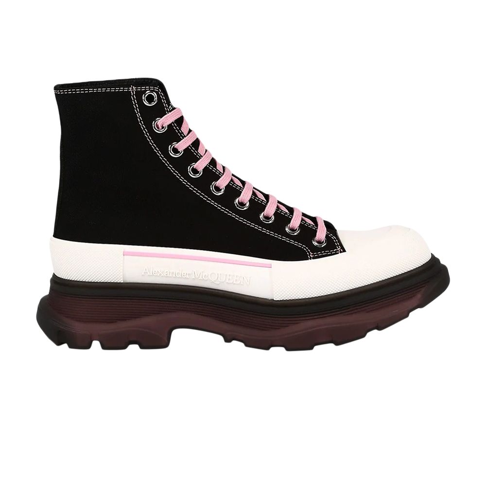 Pre-owned Alexander Mcqueen Tread Slick Boots 'black Blossom Pink' | Men's Size 41