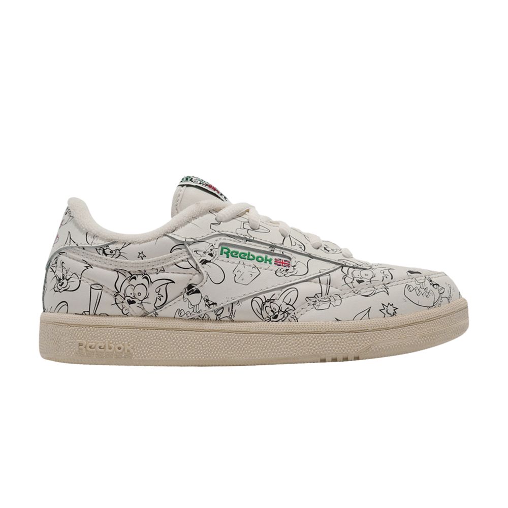 Pre-owned Reebok Tom & Jerry X Club C Little Kid 'sketch' | Cream | Kid's Size 2