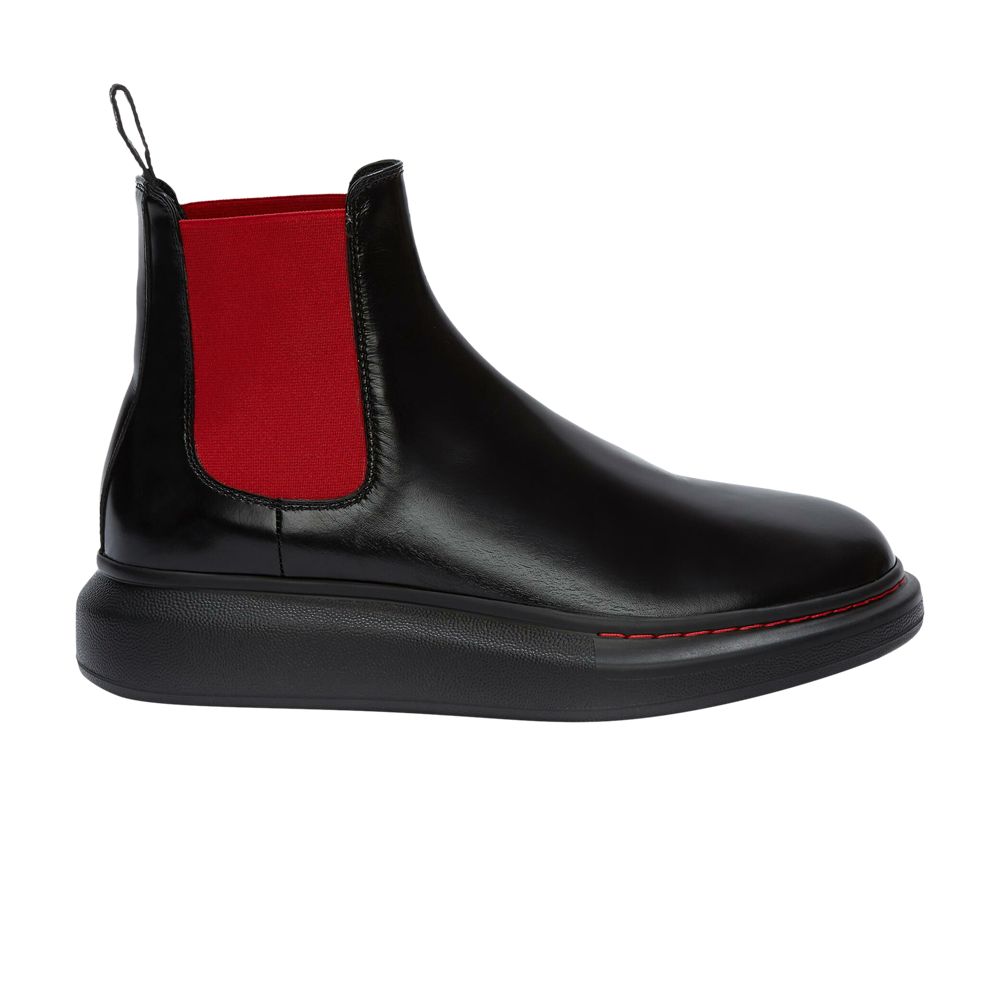 Pre-owned Alexander Mcqueen Wmns Hybrid Chelsea Boot 'black Red' | Women's Size 39.5