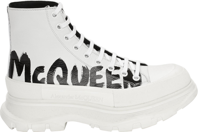 Buy Alexander McQueen Tread Slick Boot 'Graffiti Logo - White' - 682422 ...