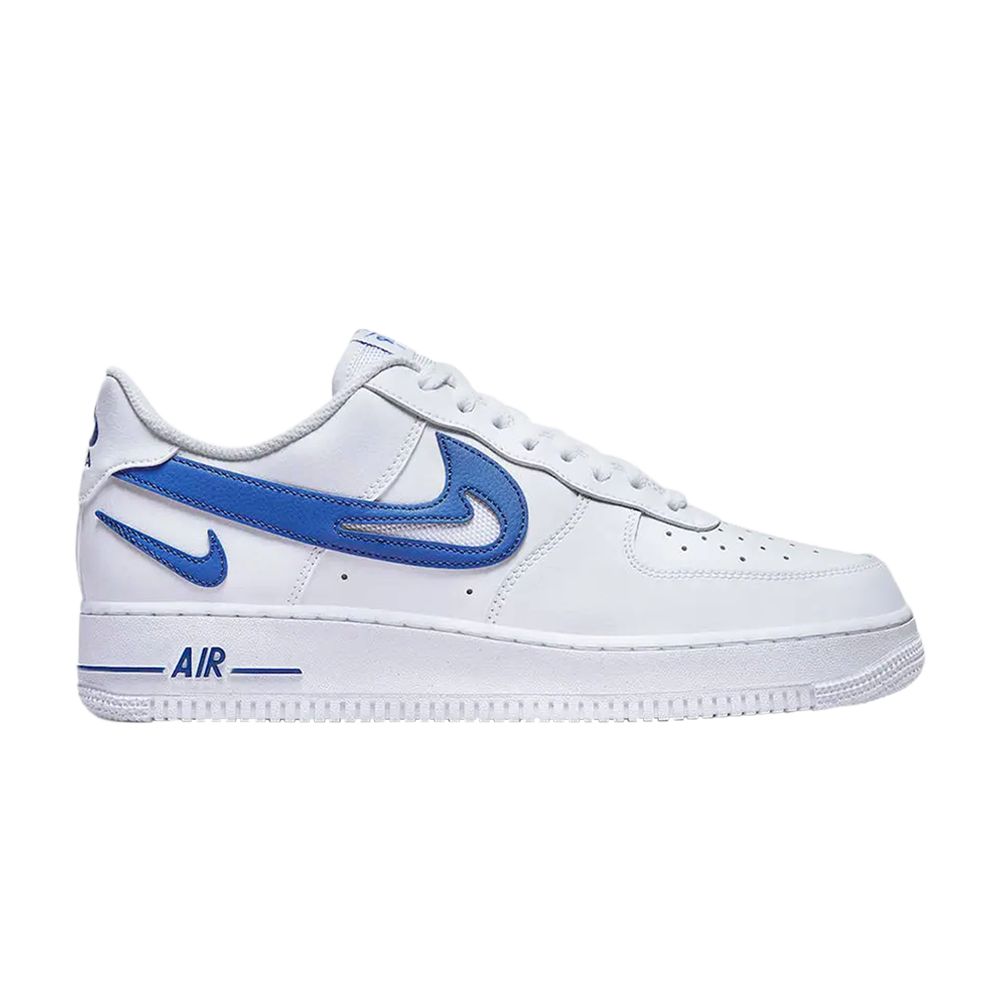 Nike Air Force 1 '07 'Cut Out Swoosh - Game Royal' | White | Men's Size 12