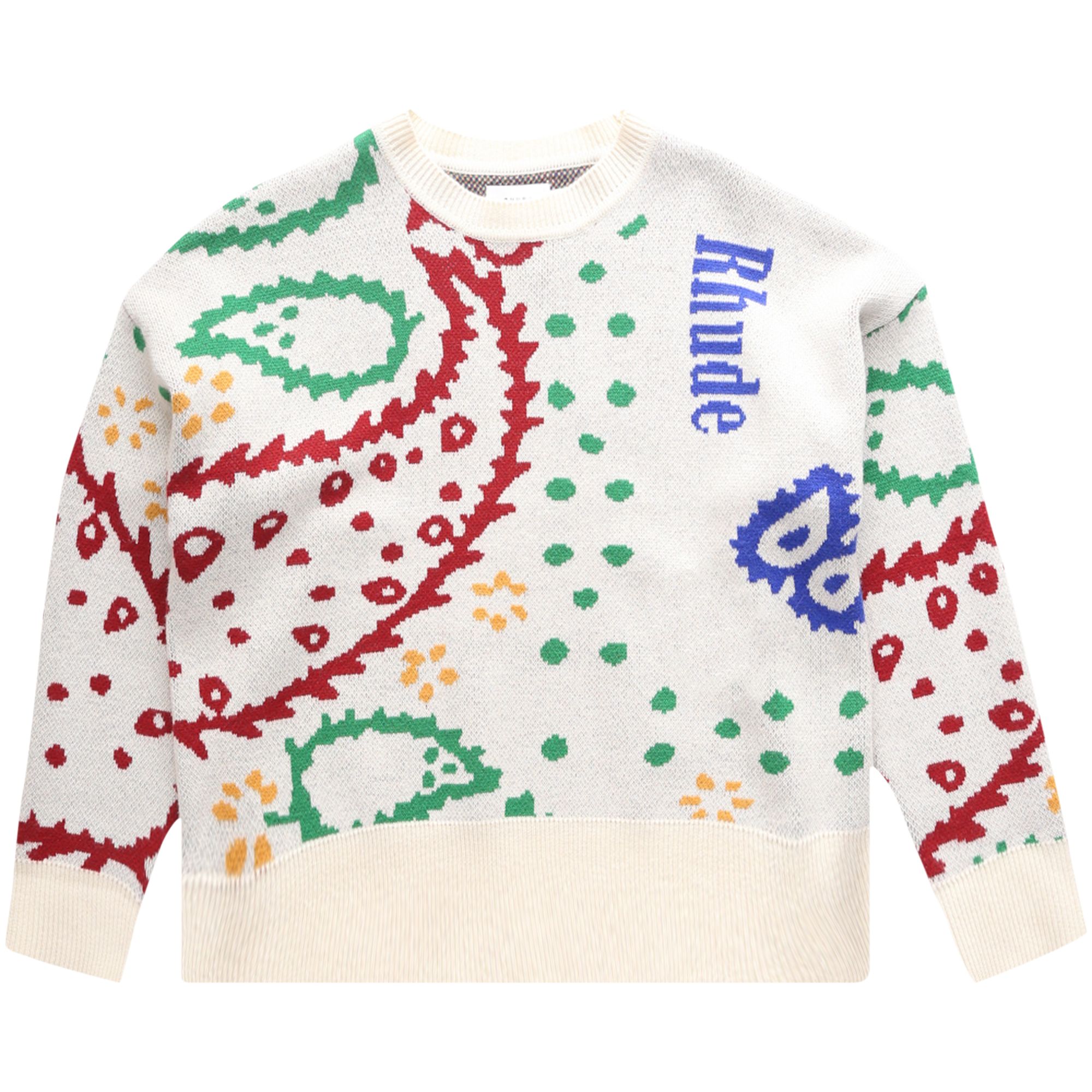 Rhude Bandana Knit 'Crème/Multicolor' | Cream | Men's Size XL