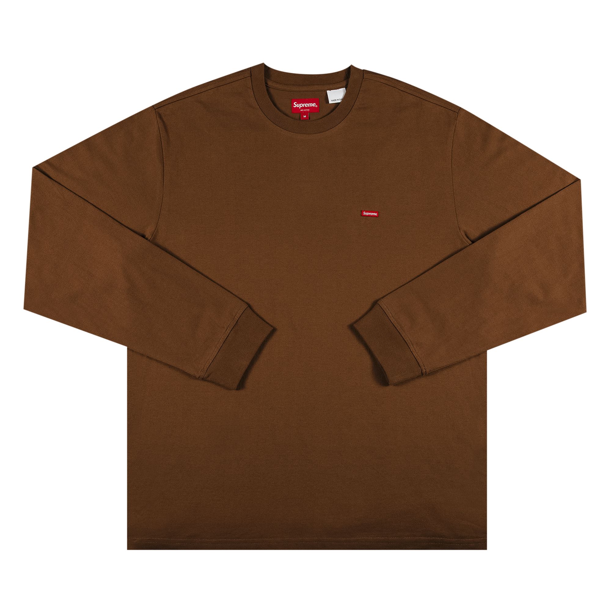 Supreme Small Box Long-Sleeve Tee 'Brown' | Men's Size S