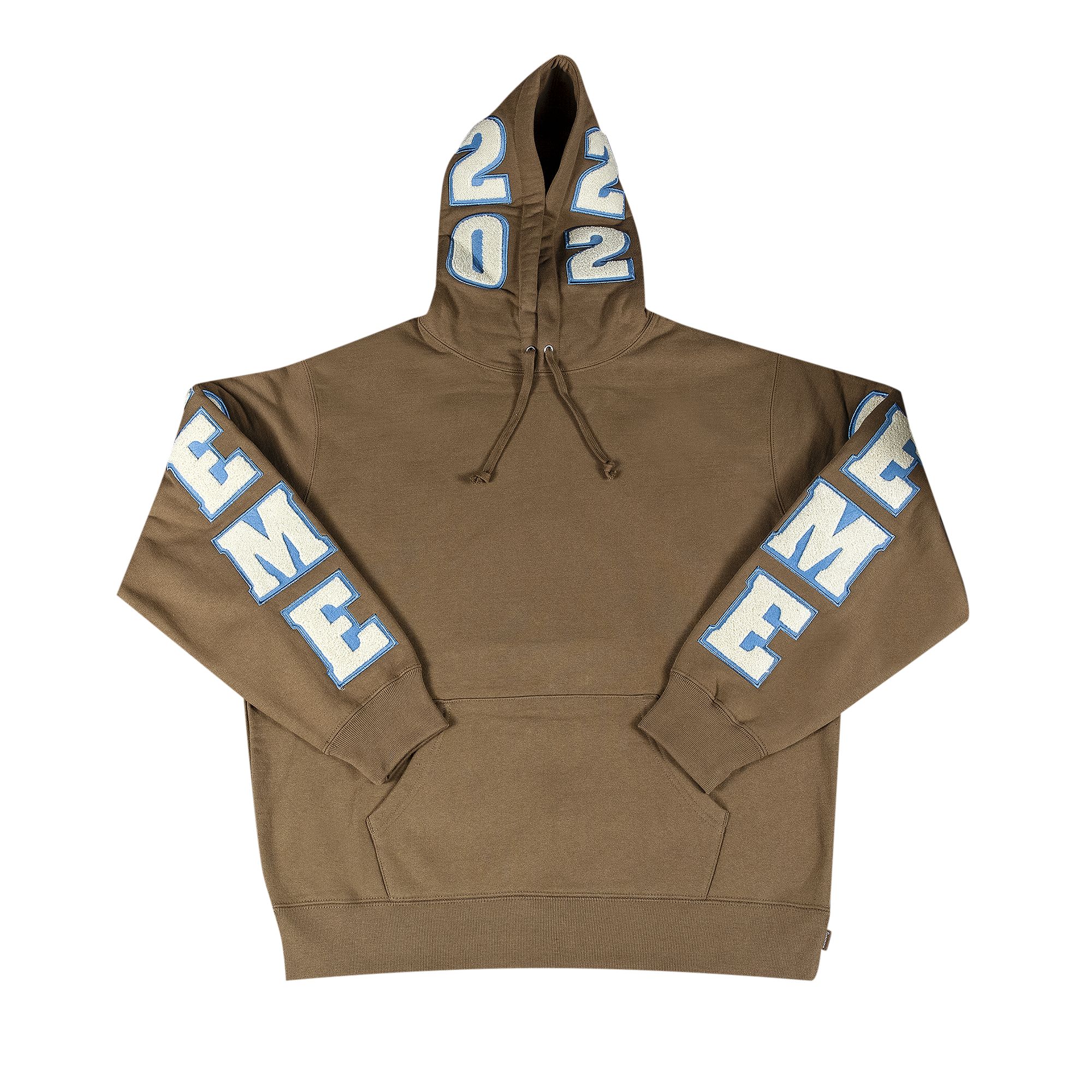 Supreme Team Chenille Hooded Sweatshirt 'Olive Brown' | Men's Size XL