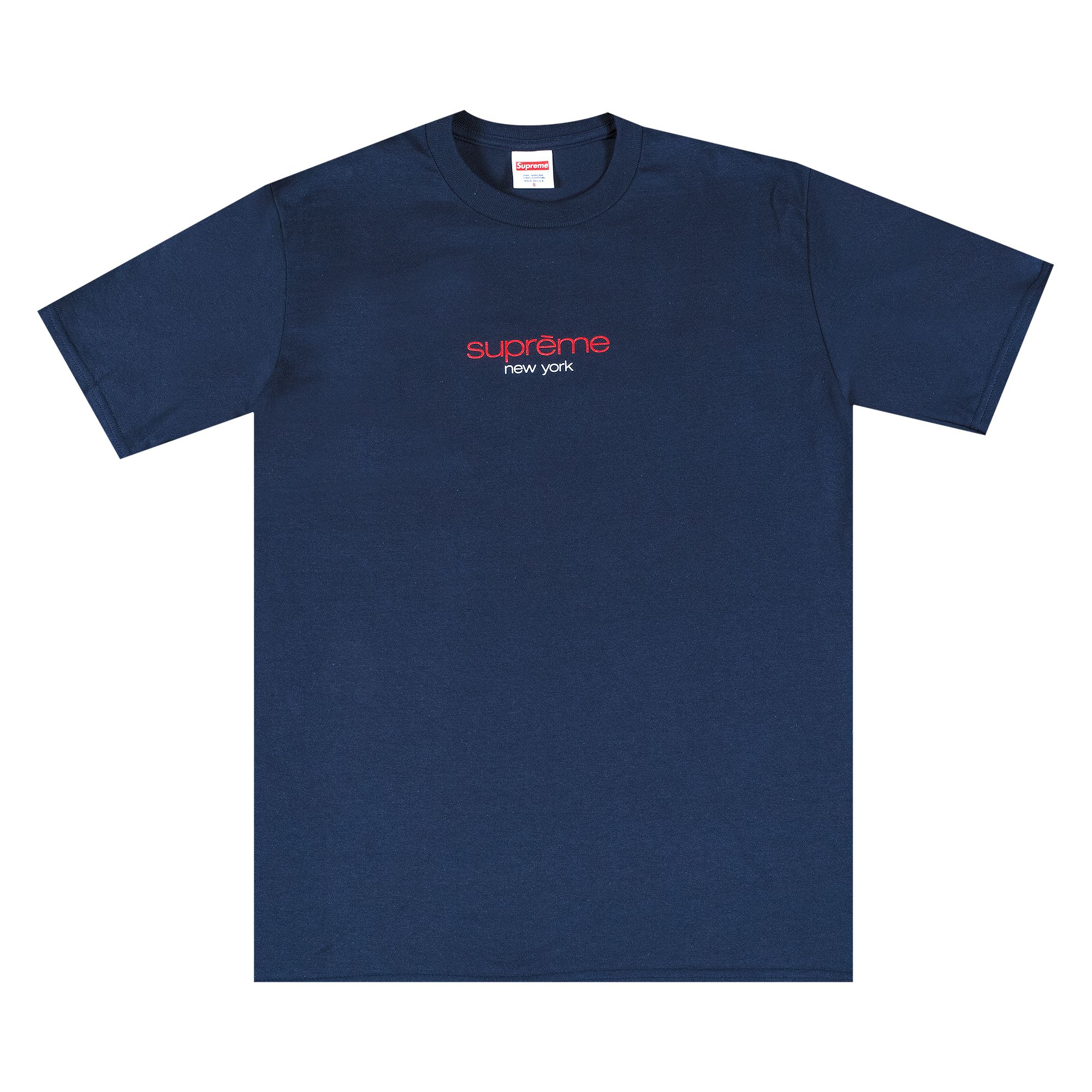 Supreme Classic Logo Tee 'Navy' | Blue | Men's Size S