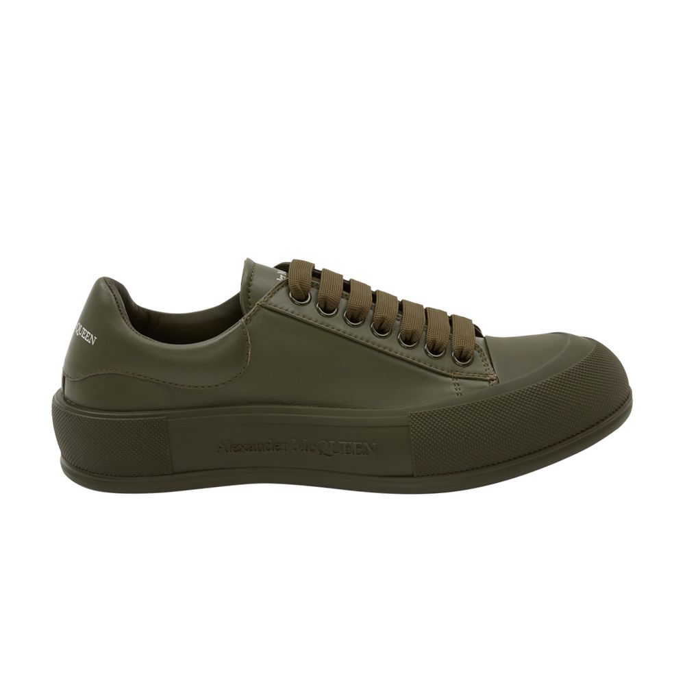 Pre-owned Alexander Mcqueen Deck Lace Plimsoll 'khaki' | Green | Men's Size 40