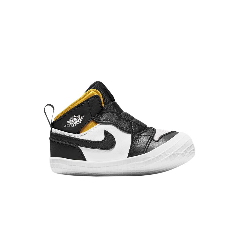 Pre-owned Air Jordan 1 Crib Bootie 'black Varsity Maize' | White | Infant Size 3
