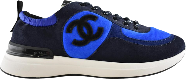 Buy Chanel Lace Up Tie Flat Runner Trainers 'CC Logo - Blue Suede' - G38482  Y55618 K3531