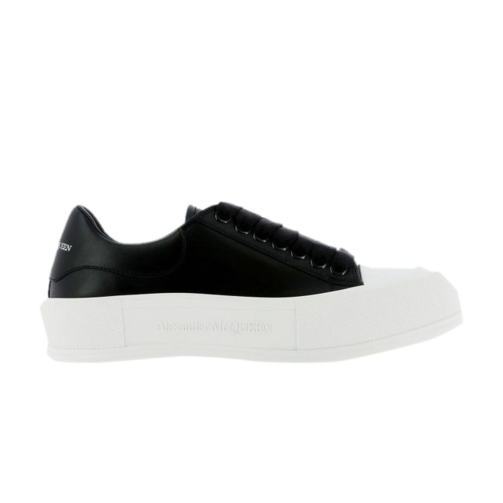 Pre-owned Alexander Mcqueen Wmns Deck Plimsoll 'black White' | Women's Size 38