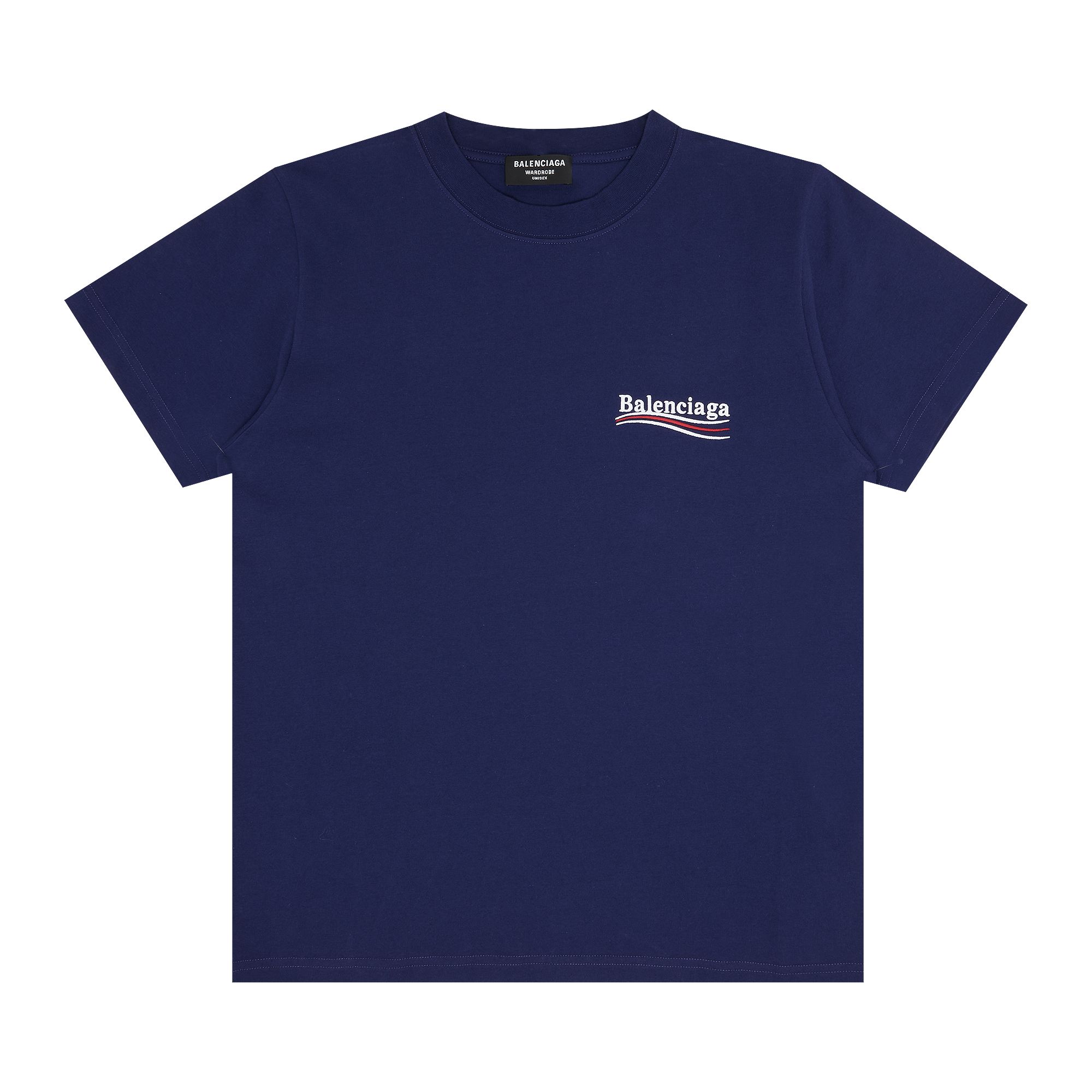 Balenciaga Small Fit T-Shirt 'Pacific Blue/White' | Men's Size L
