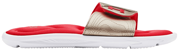 Under Armour Wmns Ignite 9 Slide White Metallic Faded Gold