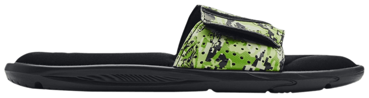 Under Armour Ignite 6 Graphic Strap Slide Black Green Citrine Camo