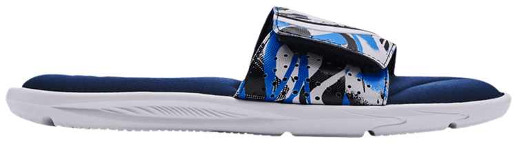 Under Armour Ignite 6 Graphic Strap Slide White Academy