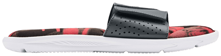 Under Armour Ignite 6 Graphic Strap Slide White Pitch Grey