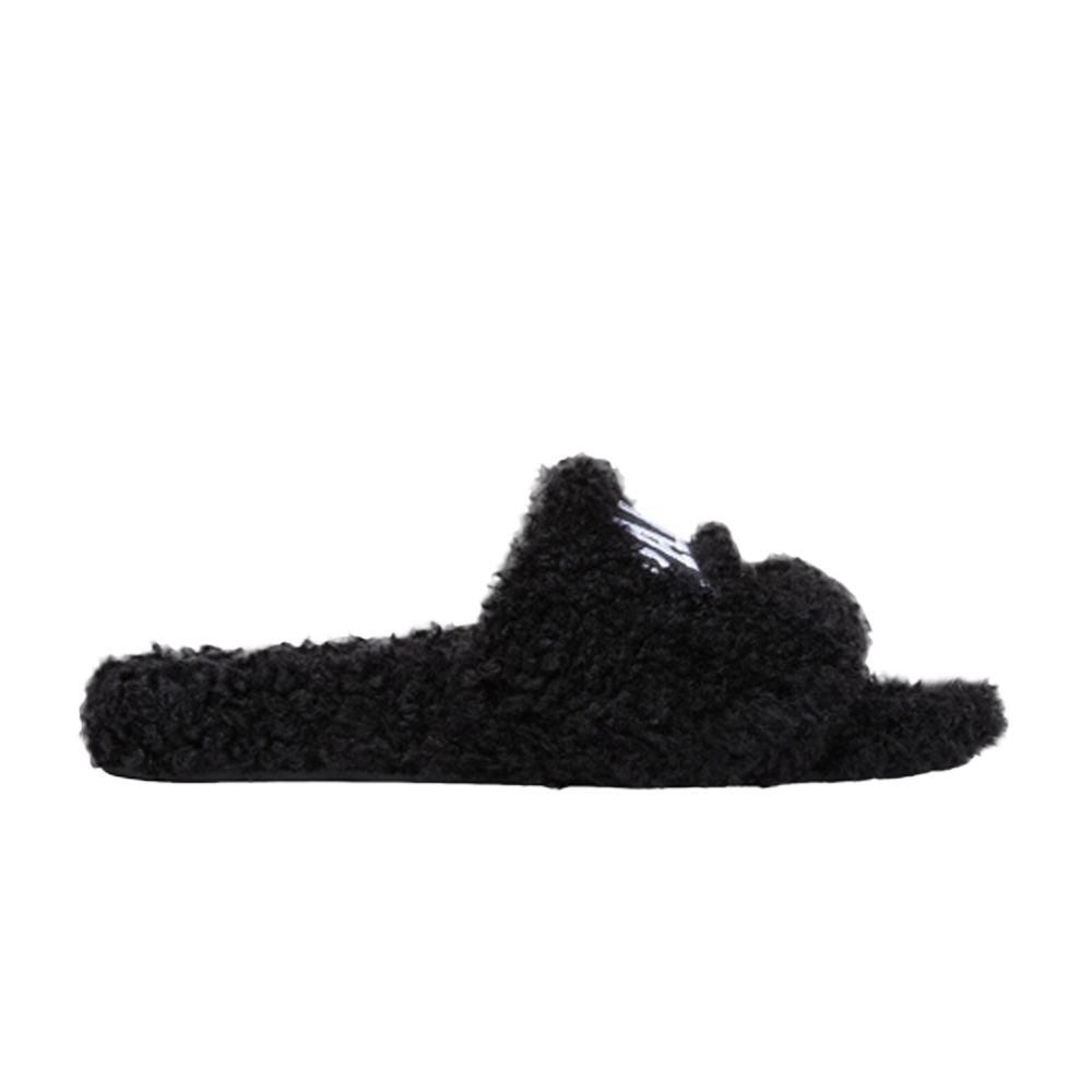 Pre-owned Balenciaga Furry Slides 'cities Paris - Black' | Men's Size 41