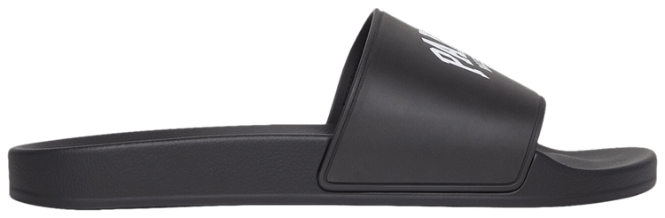 Balenciaga Pool Slides Cities Paris   Black