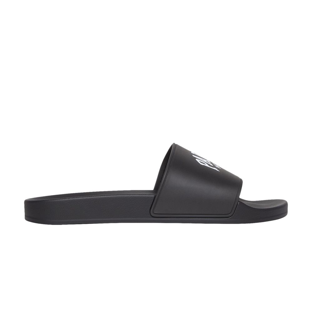Pre-owned Balenciaga Pool Slides 'cities Paris - Black' | Men's Size 40