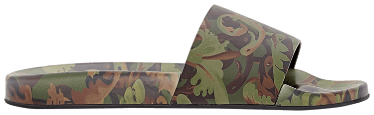 Versace Slide Baroccoflage Print   Khaki