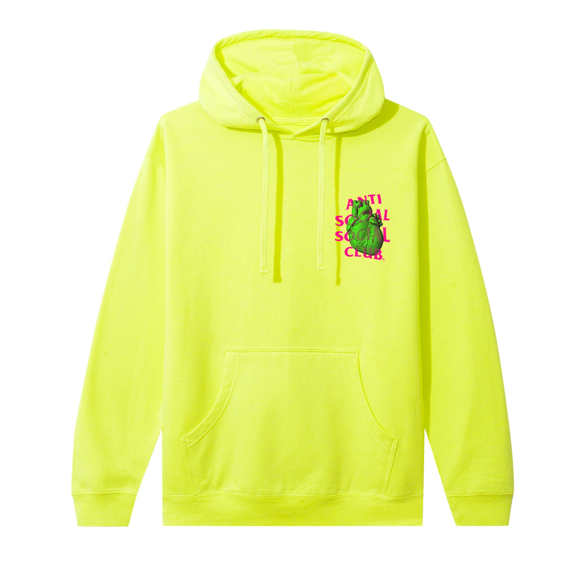 Anti Social Social Club Pulse Check Hoodie 'Safety Yellow' | Men's Size S