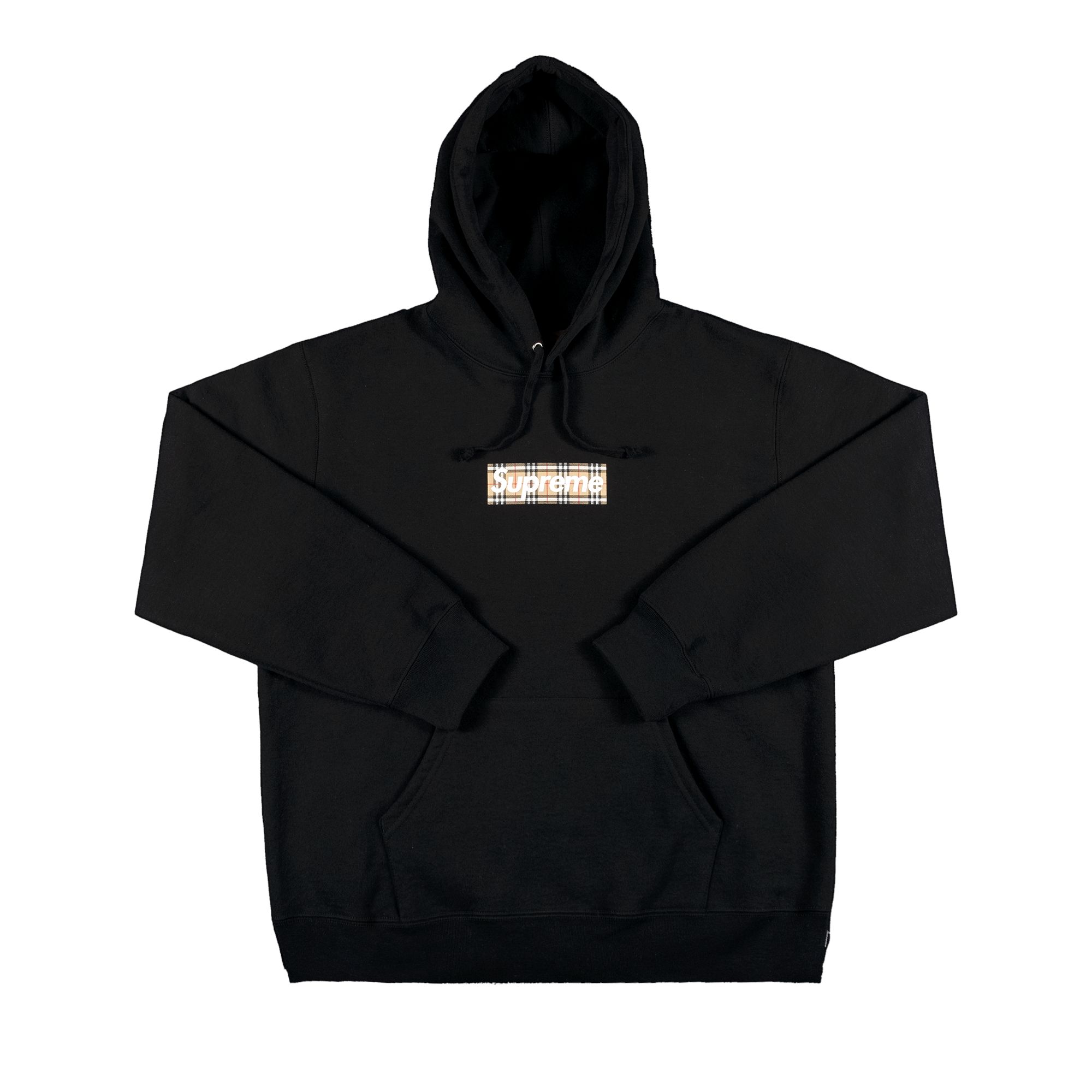 Supreme x Burberry Box Logo Hooded Sweatshirt 'Black' | Men's Size XL