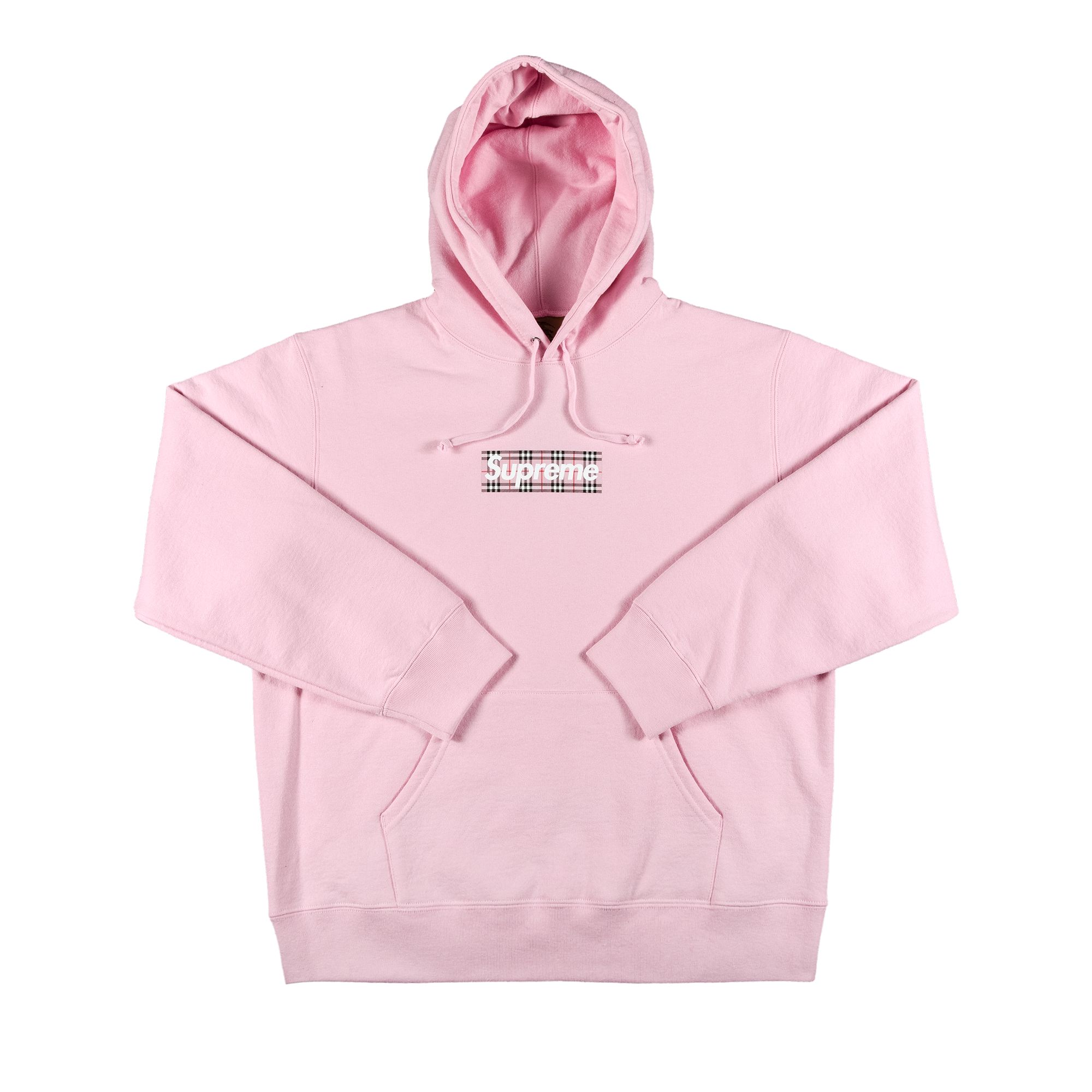 Supreme x Burberry Box Logo Hooded Sweatshirt 'Light Pink' | Men's Size M