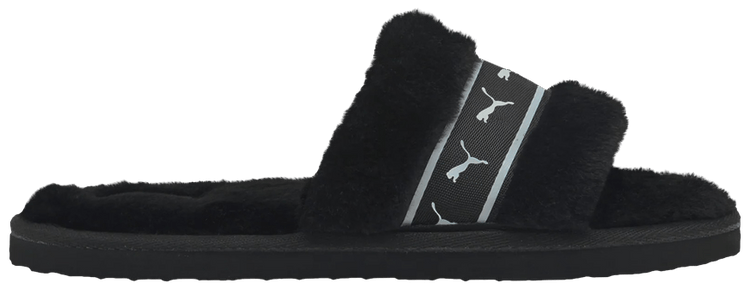 Puma Fluff Remix Slide Jr Black White