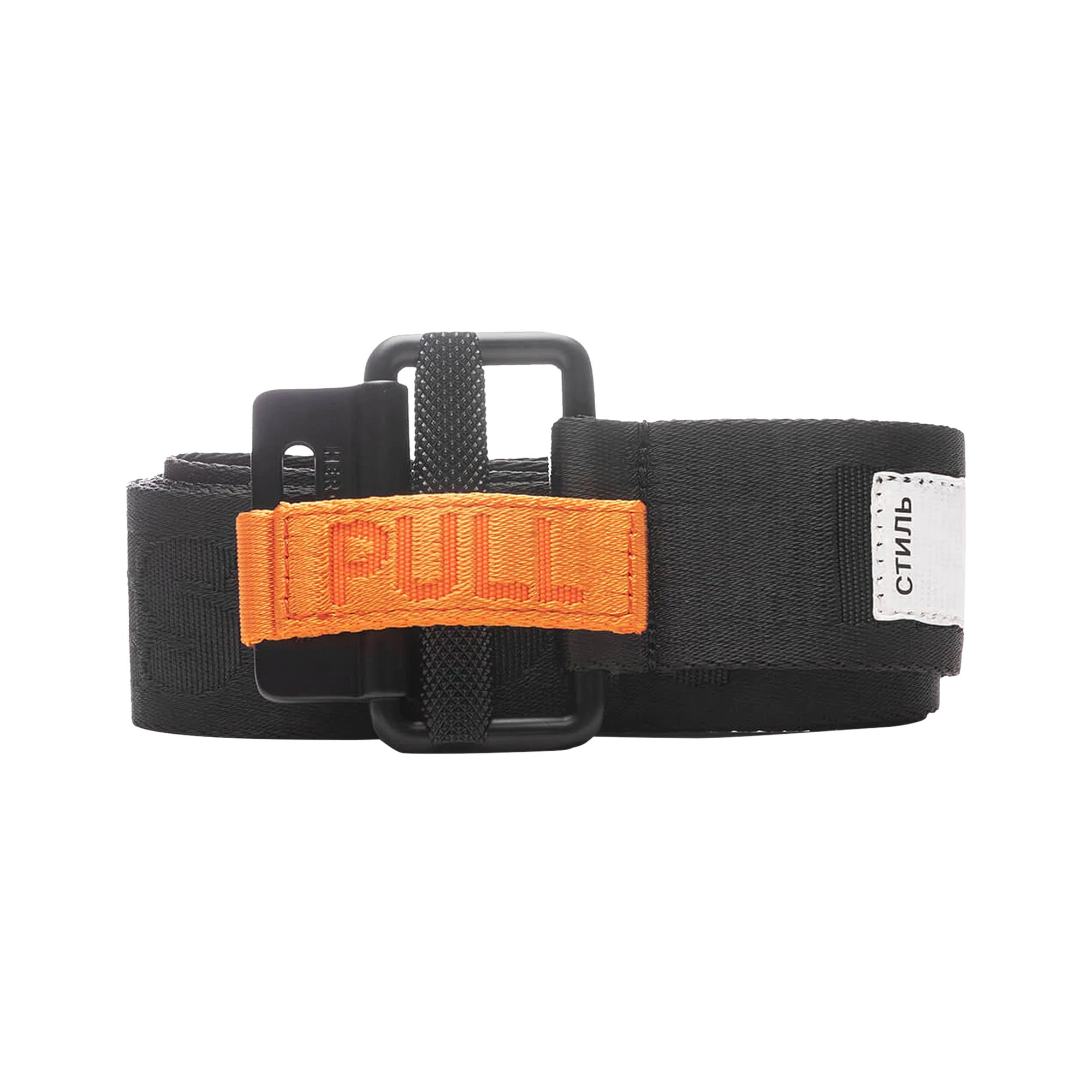 Pre-owned Heron Preston Classic Buckle Tape Belt 'black'
