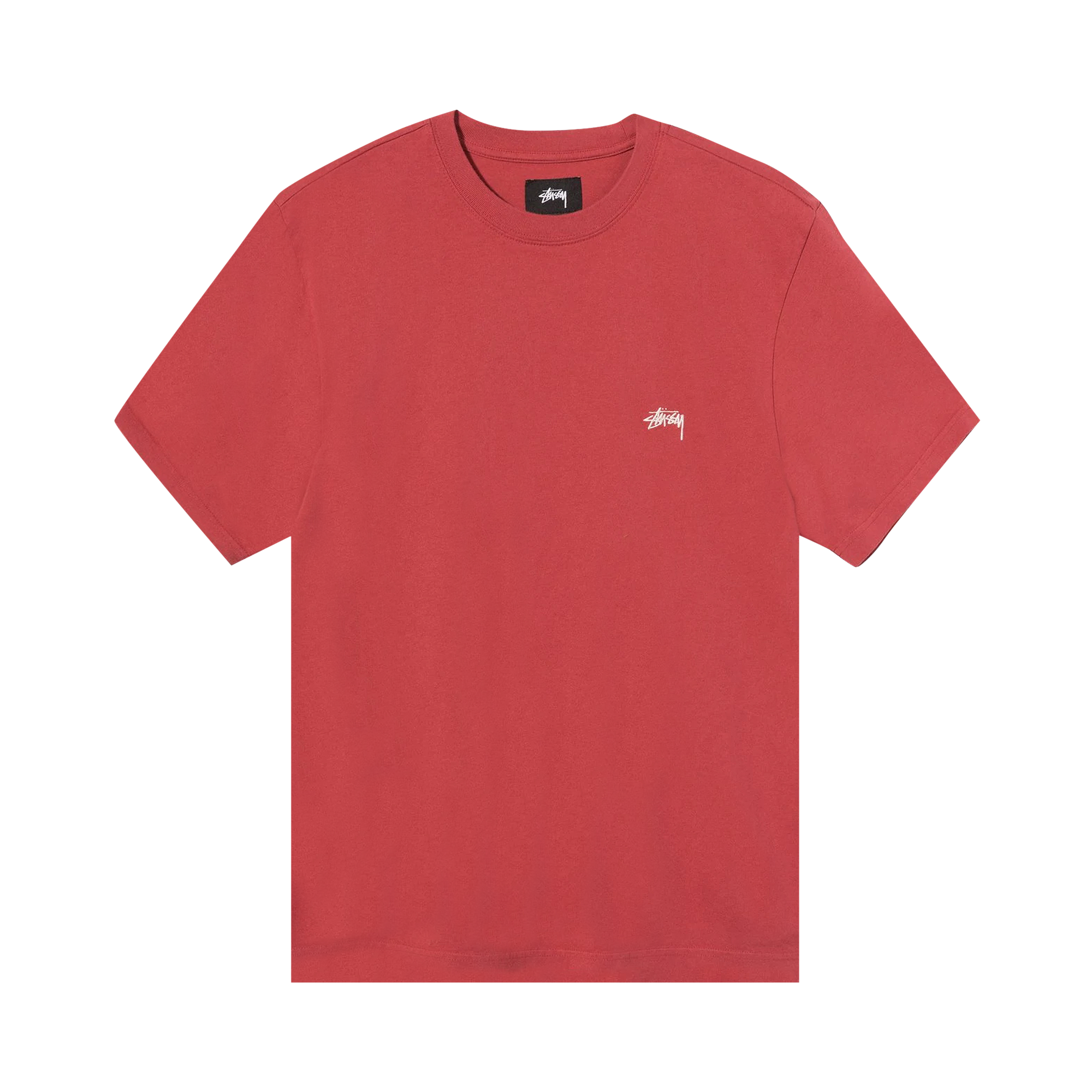 Pre-owned Stussy Stock Logo Tee 'red'