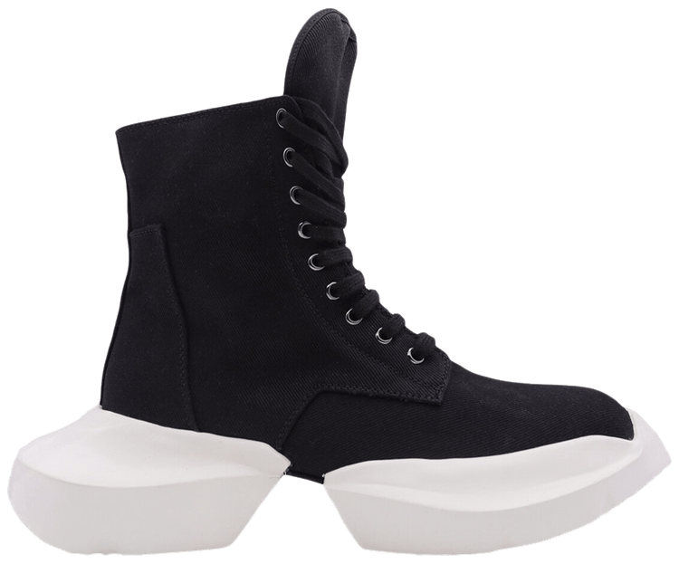 Rick Owens DRKSHDW Fogachine Cotton Denim Army Boots 'Black Milk'