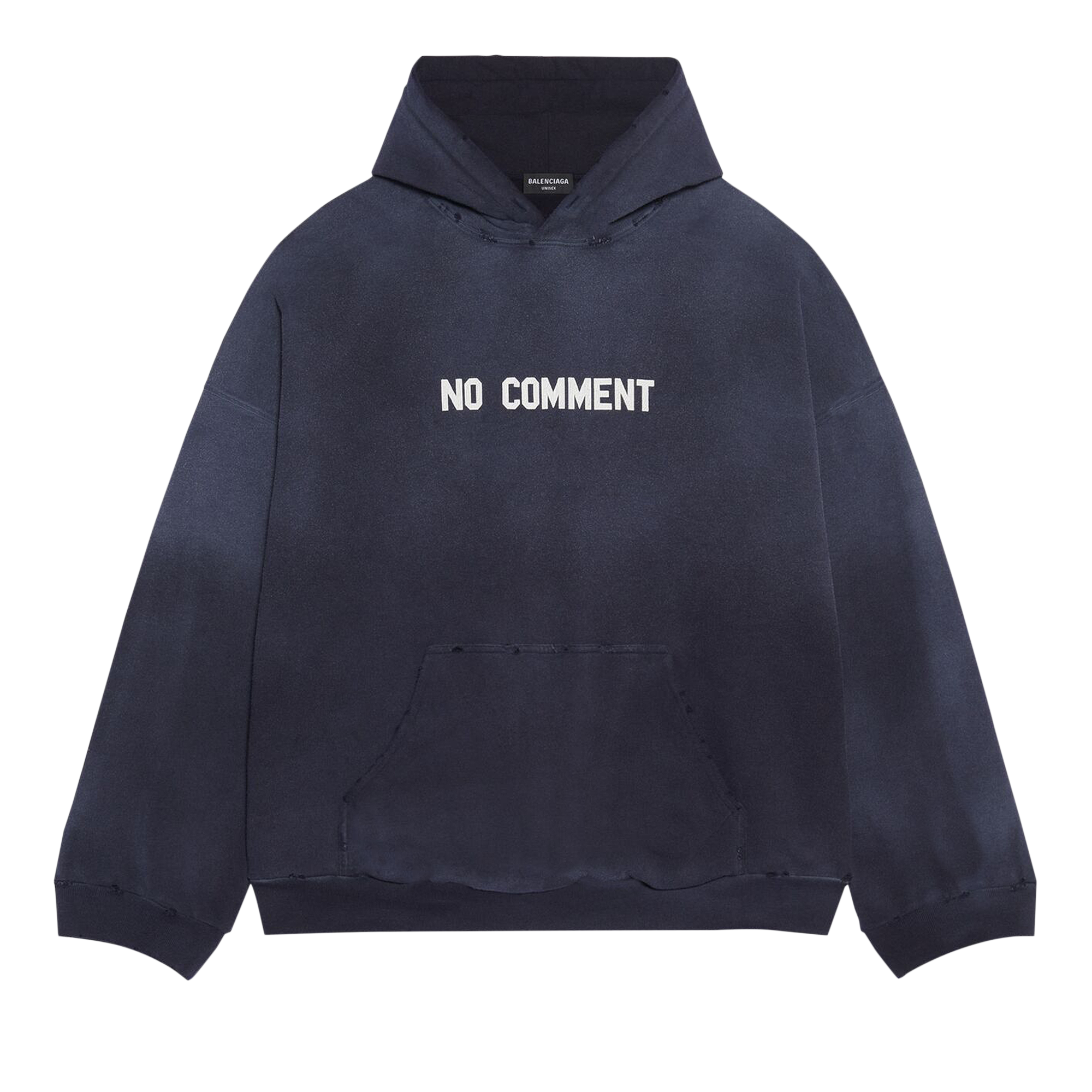 Pre-owned Balenciaga No Comment Hoodie Wide Fit 'navy Blue'