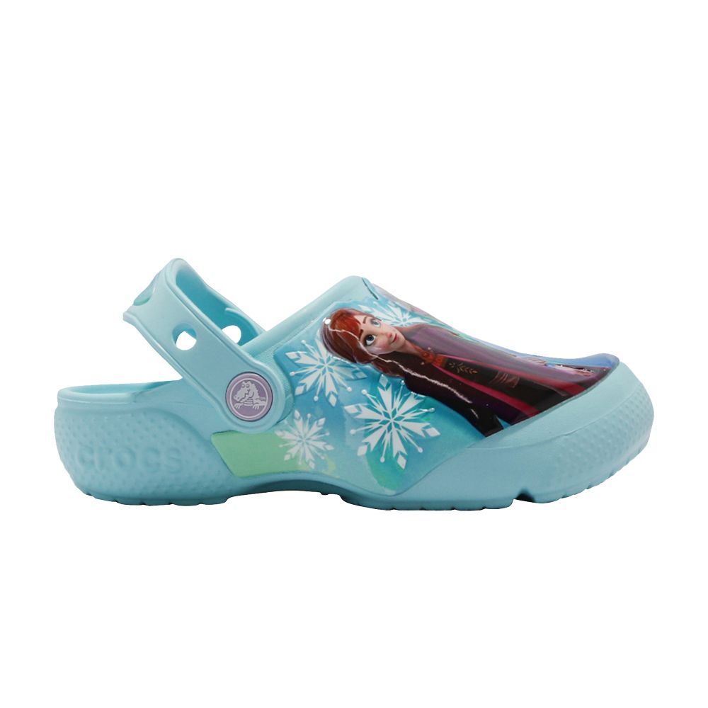 Pre-owned Crocs Frozen 2 X  Clog Kids 'fun Lab - Anna And Elsa' | Blue | Kid's Size 3