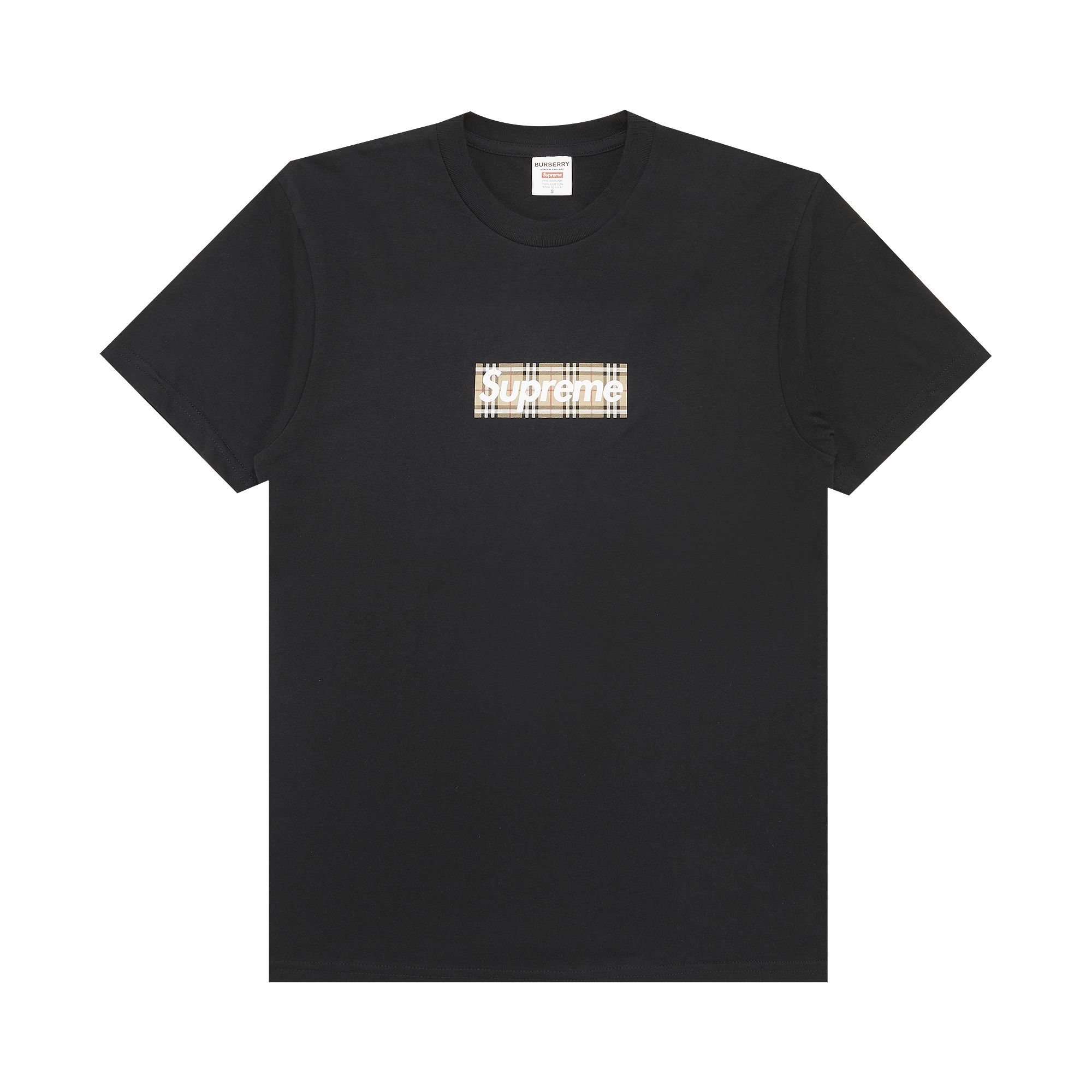 Supreme x Burberry Box Logo Tee 'Black' | Men's Size L