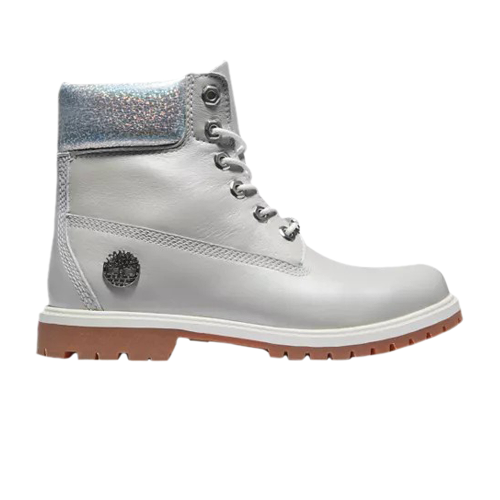 Pre-owned Timberland Wmns 6 Inch Heritage Boot 'diamonds And Pearls' In Grey