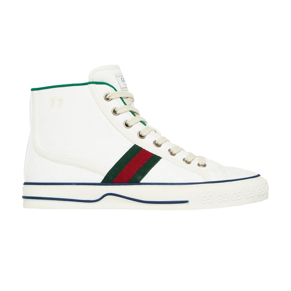 Pre-owned Gucci Wmns Tennis 1977 High 'white Mini Gg' | Women's Size 37
